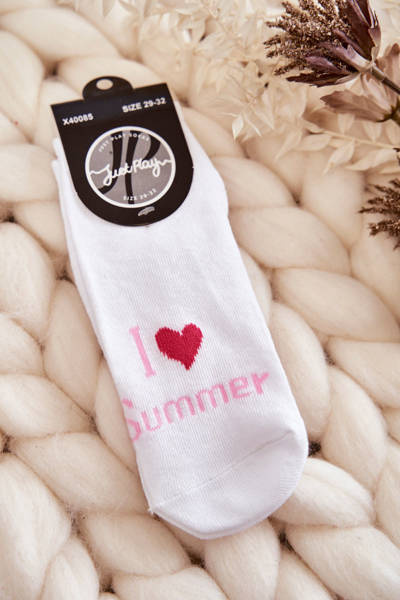 Ifjúsági zokni I Love Summer White