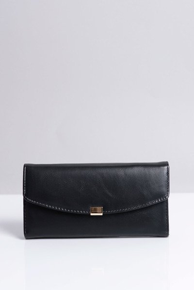 Große schwarze Brieftasche für Damen