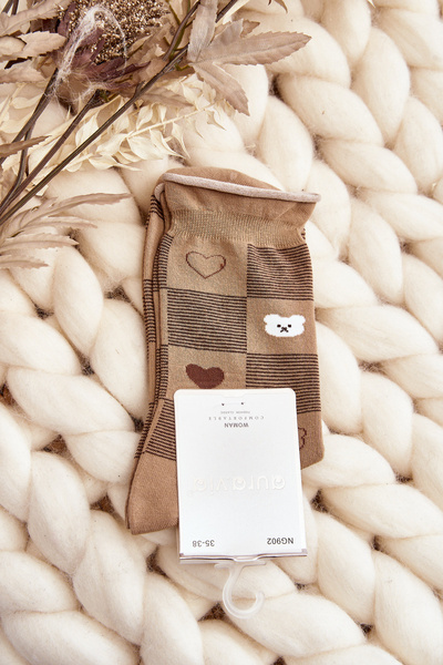 Chaussettes à motifs pour femmes marron