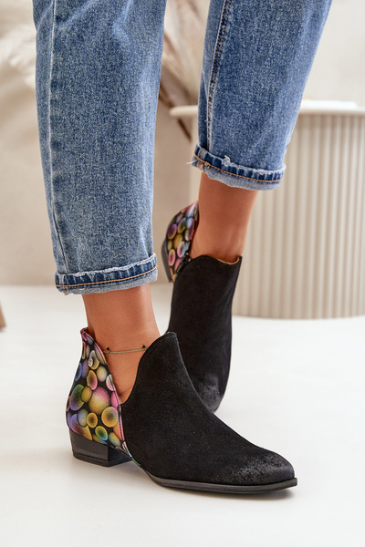 Bottines En Cuir Maciejka Avec Découpes Noir 04091-77