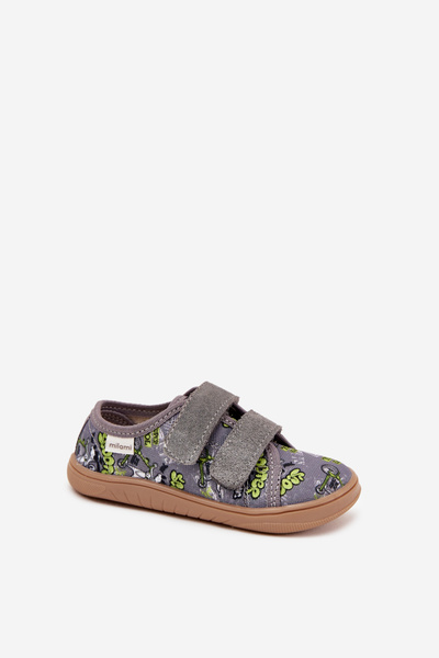 Barefoot Hausschuhe Jungen Mit Grafik Milami Grau Saphira