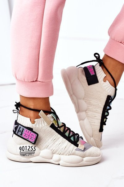 Damen Sportschuhe Turnschuhe Beige Bubble Tea