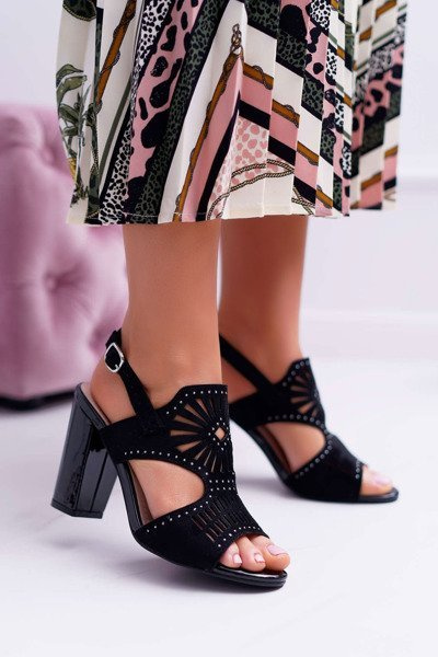 Women's Stiletto Sandals Sergio Leone SK852 Suede Black Diven