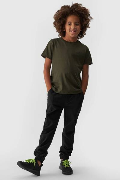 Pantalon de jogging décontracté lisse pour garçons 4F Noir 4FJWMM00TTROM0812-20S