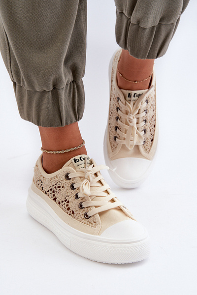 Női csipke tornacipő Lee Cooper LCW-23-44-1620 bézs