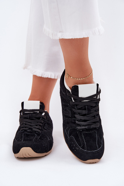 Baskets Sportives Femme En Velours Écologique Noires Dorella