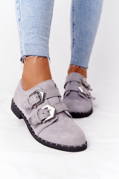 Női Brogues csatokkal Lu Boo Grey