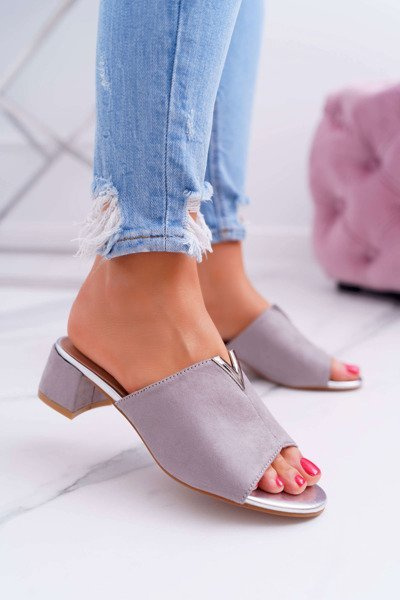 Damen Klassische Elegante Slingback Flip Flops Grau Demea
