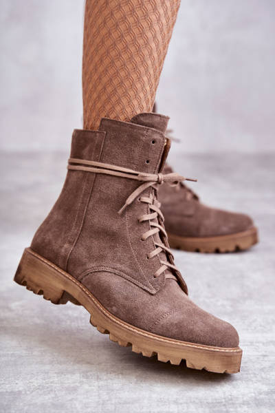 Suede boots with a zipper Nicole 2754 Brown