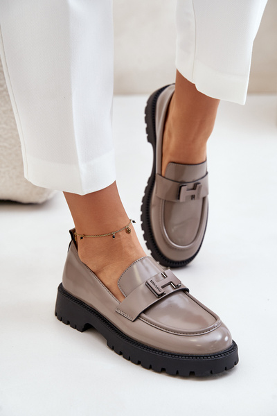 Mocassins Laqués Femme Vinceza 62187 Gris