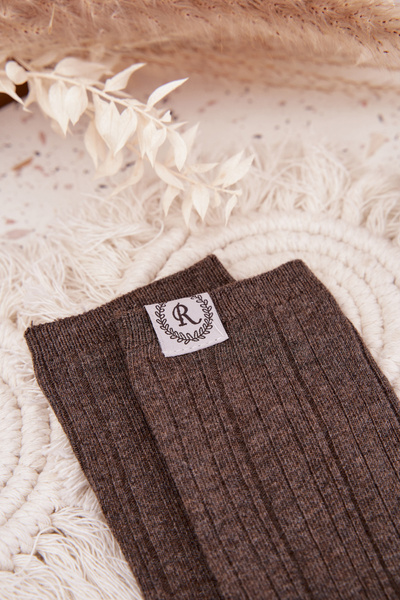 Chaussettes en coton rayées pour femmes gris foncé