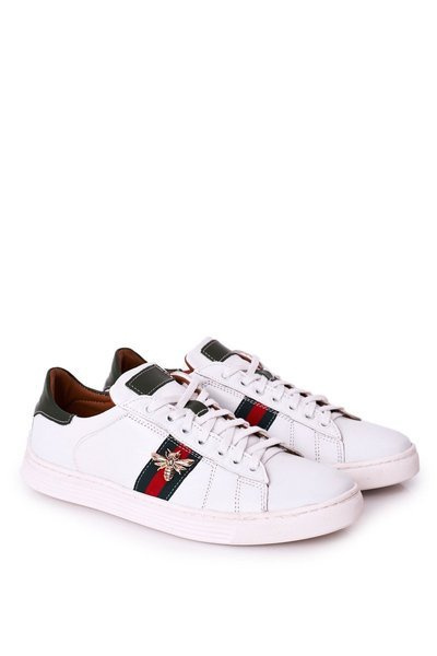 Herren Leder Halbschuhe Tennisschuhe BEDNAREK Weiß
