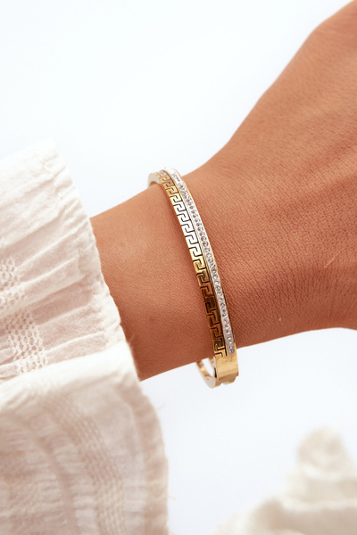 Damenarmband mit Zirkonia-Edelstahl Gold