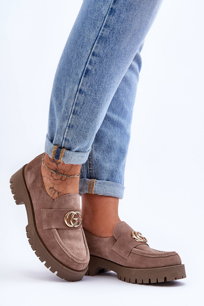 Demi-bottes pour femmes en daim avec ornement beige foncé Rosefalls