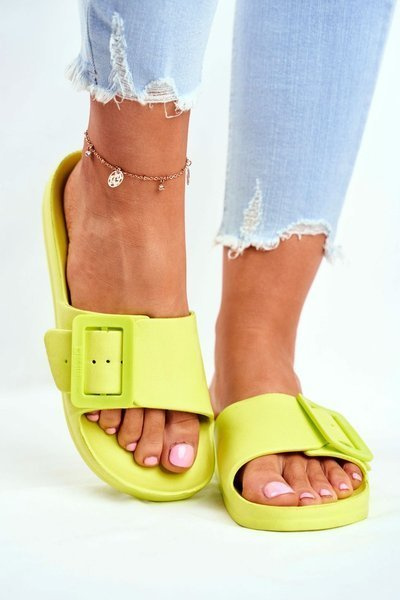 Big Star Damen Flip Flops mit Schnalle Grün FF274A390