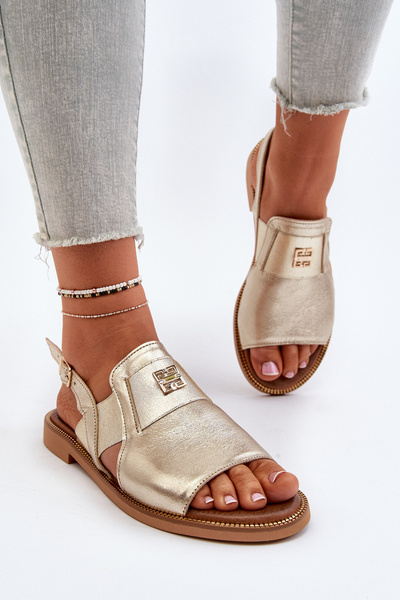 Zazoo 40385 Damen Leder Sandalen Gold