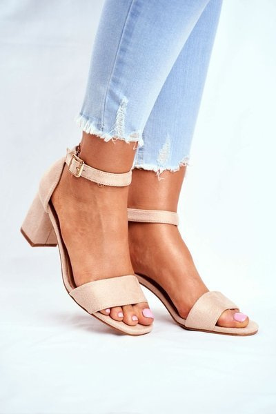 Vinceza Wildleder Stiletto Sandalen 20-17058 Beige