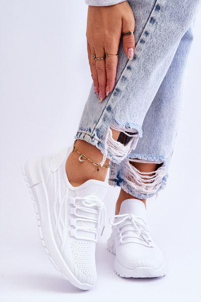 Pantofi pentru femei Slip-On Sports Sneakers White Rosett
