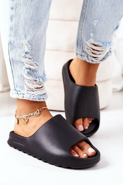 Gumi Platform Papucs Fekete Squishy