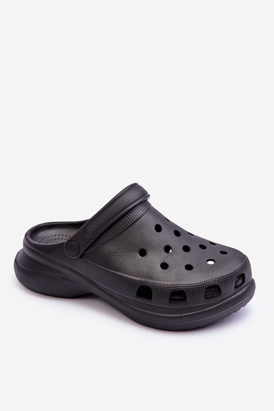 Sandales Crocs En Mousse Sur Semelle Grosse Noir Katniss