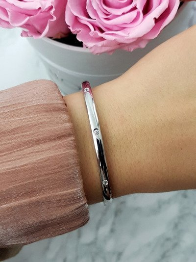 Bracelet Femme Acier Avec Zircons Argent Ursa