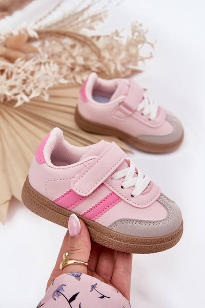 Pantofi Sport Sneakers Copii Cu Velcro Roz Adelina