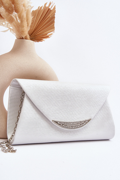 Pochette Formel Avec Bandoulière Chaîne Zarani Blanc
