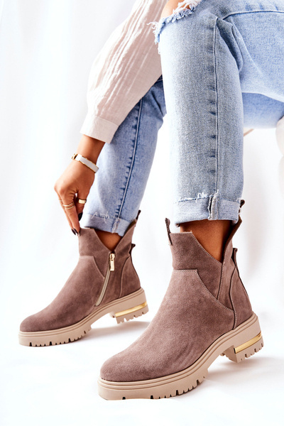 Bottes rembourrées ouvrant Cappuccino Tanya