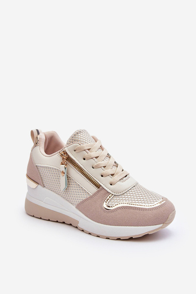 Damen Sneakers Mit Keilabsatz Beige-Weiß Sivan