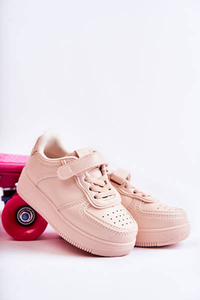 Vaikiški sportiniai bateliai su lipnia juosta Pink Elike