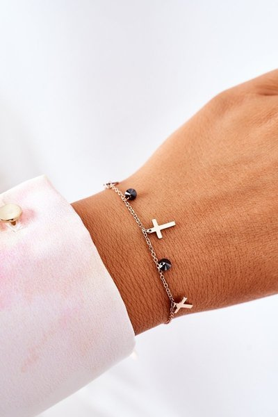Kettenarmband mit Kreuzen Roségold