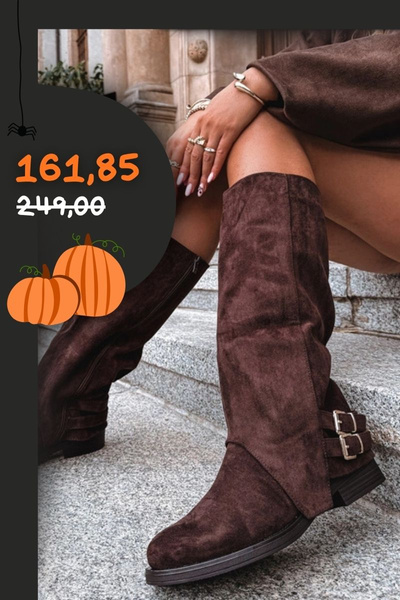 Cizme izolate pentru femei cu catarame ciocolată Umbria