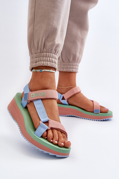 Damen Plateau- und Keilsandalen Big Star NN274A055 Blau