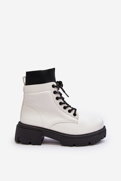 Bottines femme avec foulard noir et blanc Rivella