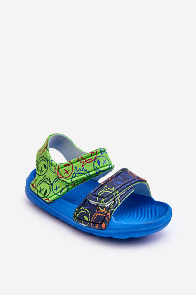 Leichte gemusterte Schaumstoff-Sandalen für Kinder in Blau Grün Malaga