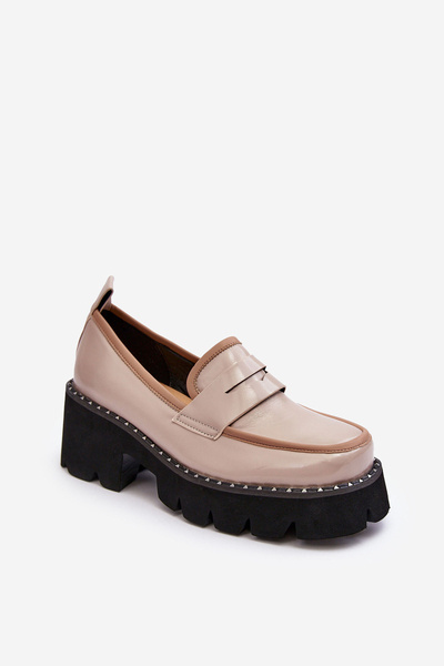 Damenleder Mokassins D&A MR870-32 Beige