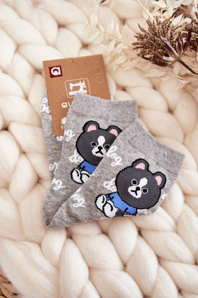Chaussettes Coton Femme Chien Gris clair