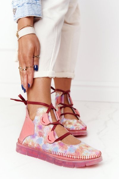 Pantofi pentru piele pentru femei Maciejka Pink 04457-15