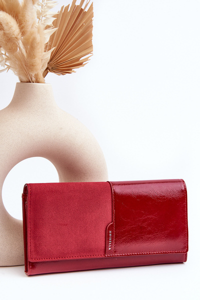 Portefeuille Femme Fermeture Zip Rouge Harmale