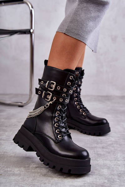 Bottes de travail hautes avec chaîne noire Montero