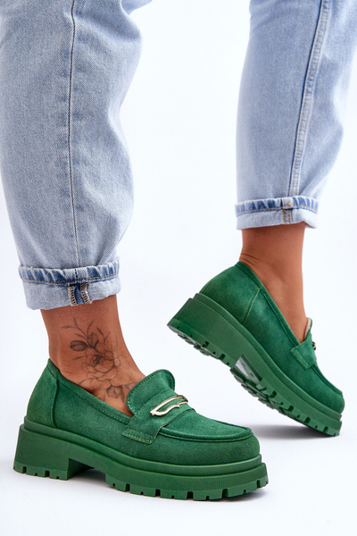 SLAP-ON MOCCASINS DE SEEDE pentru femei Green Love Pure Breen