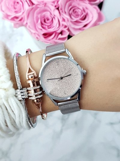 Michael John Damen Silber Uhr Armband Brokat Rapter