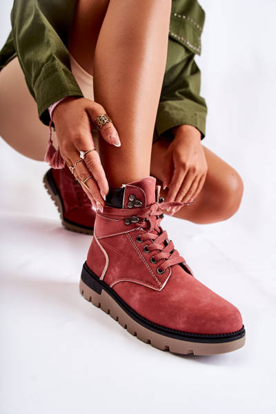 Cizme din piele pe platforma Red Ressa