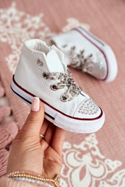 Adidași pentru copii cu Zircons Break White