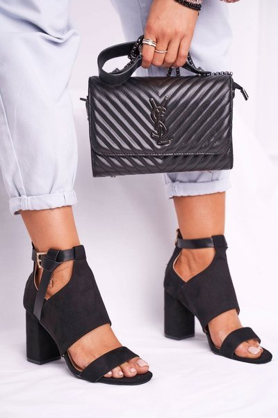 Stiletto sandalai su batviršiais Vinceza 20-17054 juodi