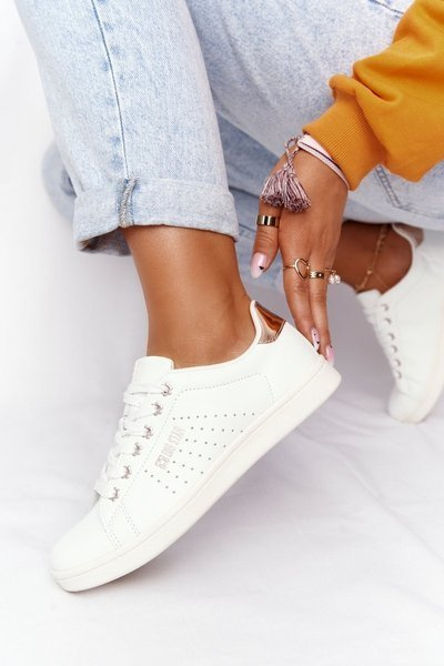 Adidaje din piele pentru femei Big Star DD274583 Alb-Copper