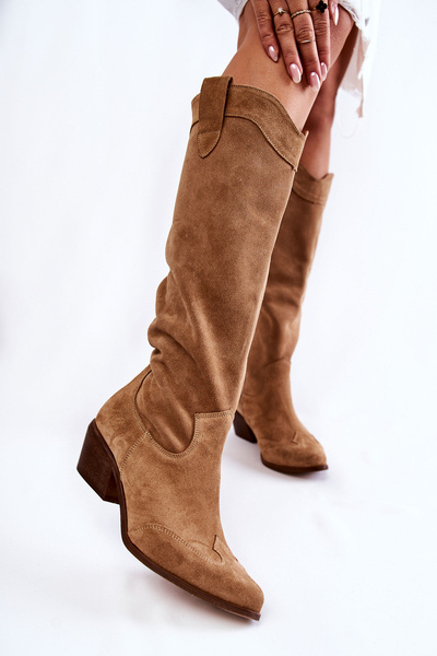 Damen High Heel Stiefel Lewski Shoes 3235 Beige
