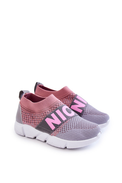 Sport pentru copii pantofi slip-on roz și gri Cobby