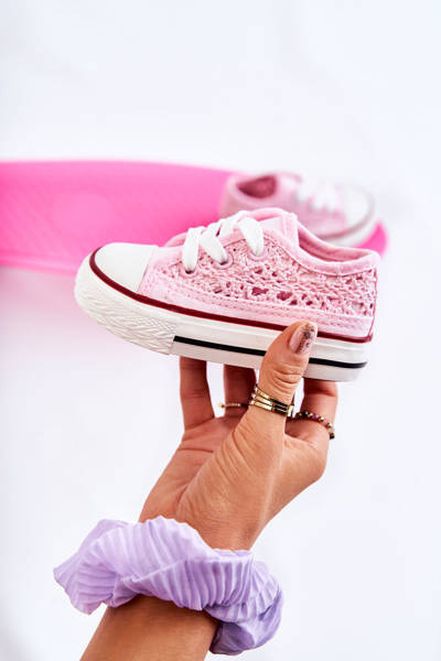 Gyerek tornacipő csipkével Pink Roly-Poly