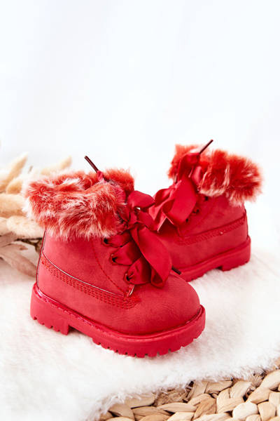 Fleecegefütterte Trapper-Stiefel für Kinder Rot Tesoro